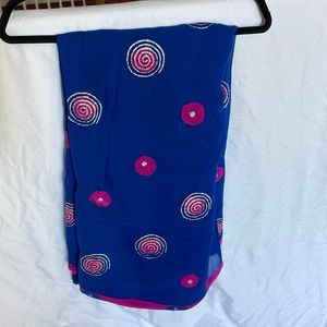 Blue Saree with pink and silver accents